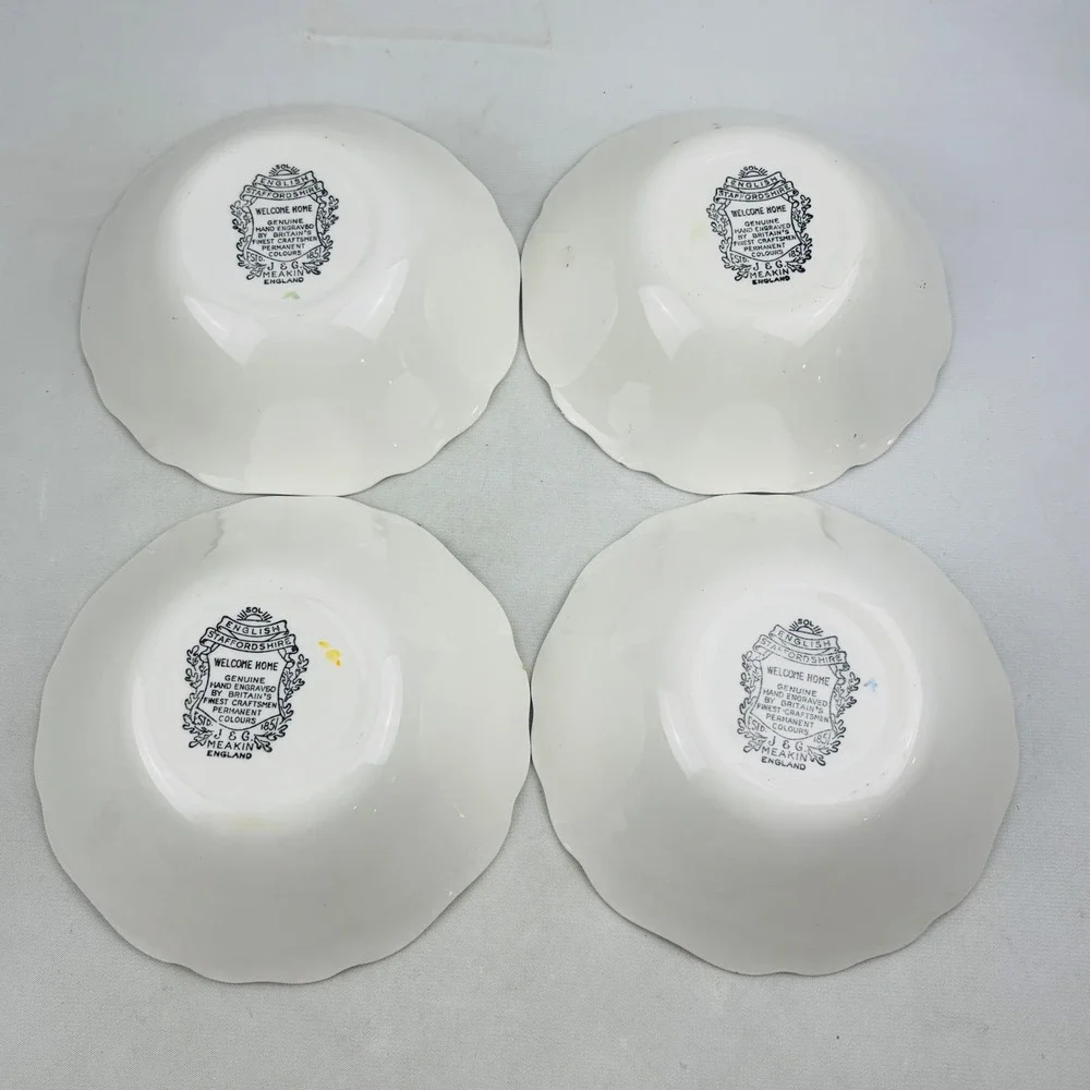 J&G Meakin Welcome Home Coupe Cereal Soup Bowl Lot of 4 English Staffordshire